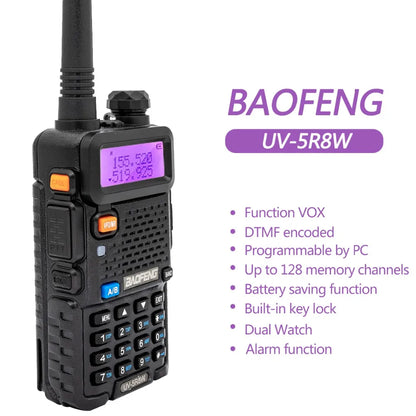 1/2PCS BaoFeng UV-5R 8W Tri-Power Walkie Talkie