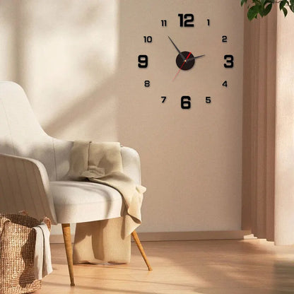 3D Creative Frameless DIY Wall Hanging Clock