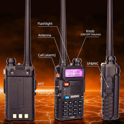 1/2PCS BaoFeng UV-5R 8W Tri-Power Walkie Talkie