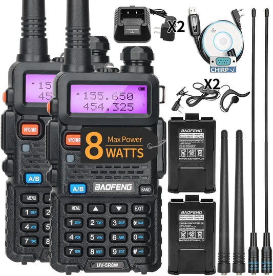 1/2PCS BaoFeng UV-5R 8W Tri-Power Walkie Talkie