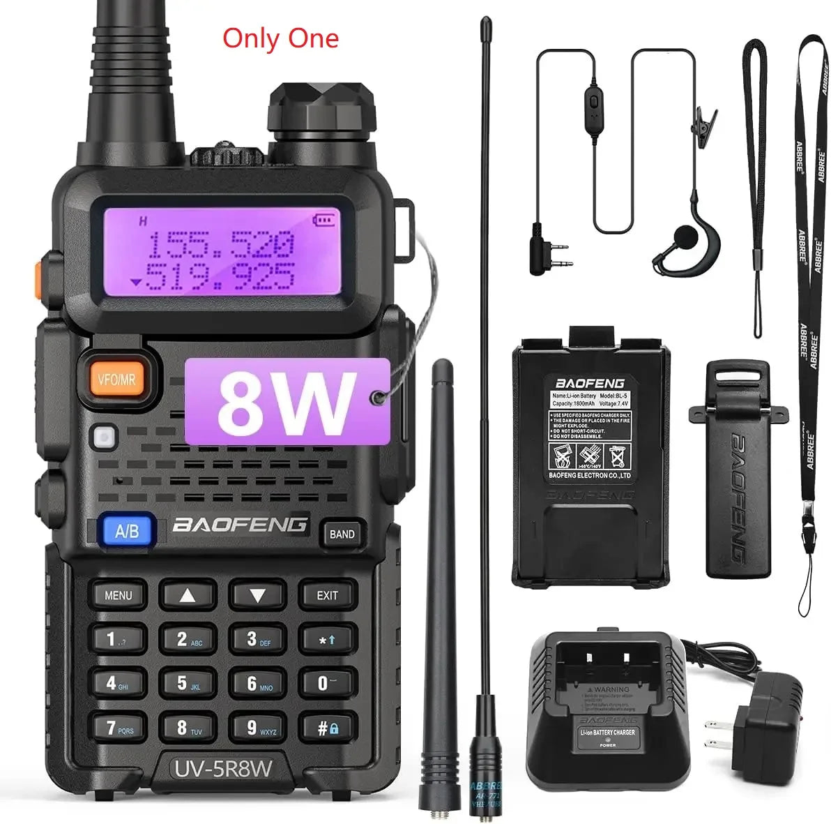 1/2PCS BaoFeng UV-5R 8W Tri-Power Walkie Talkie