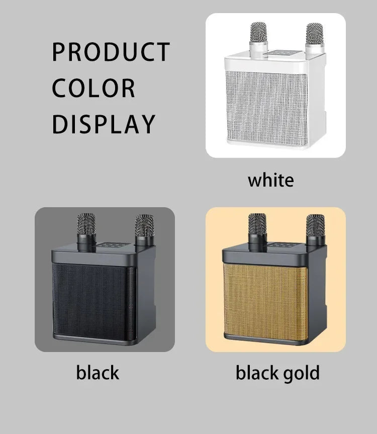 Karaoke Machine With 2 Wireless Dual Microphones