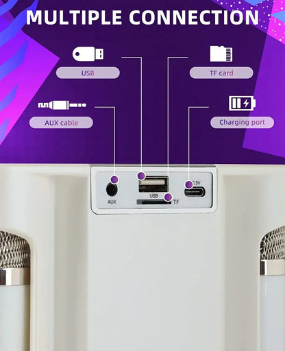 Karaoke Machine With 2 Wireless Dual Microphones