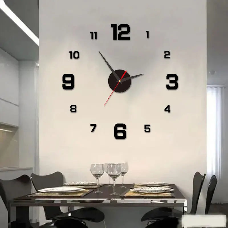 3D Creative Frameless DIY Wall Hanging Clock